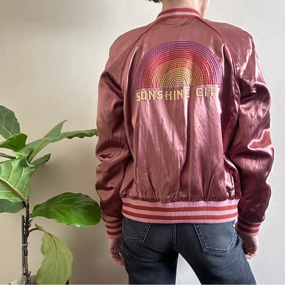 MOTHER Jackets & Blazers - MOTHER Letterman Satin Bomber